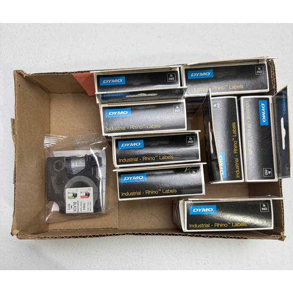 DYMO 18483 1/2" 12mm Black to White Permanent Polyester Label Tape NEW - Picture 3 of 3